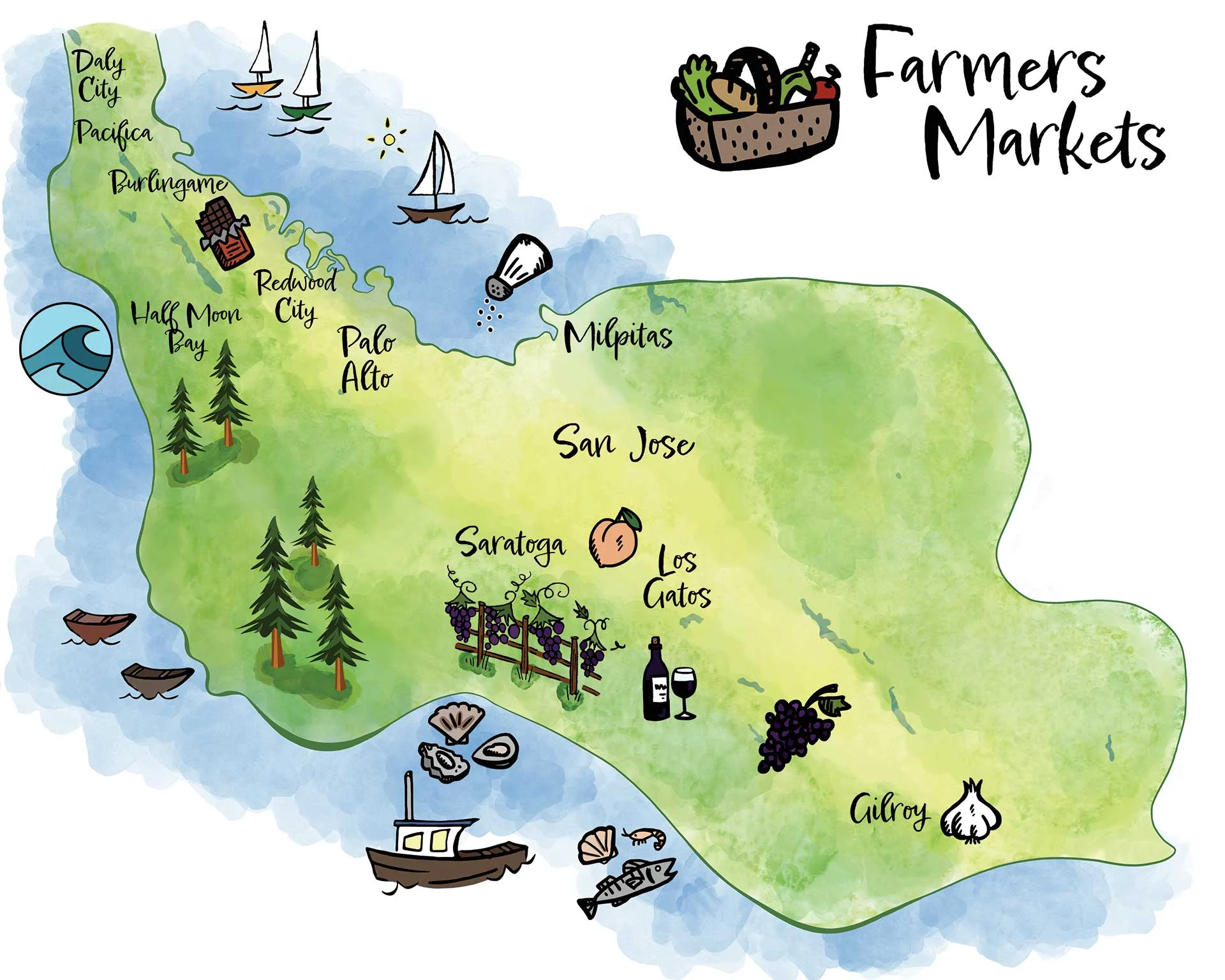 Farmers markets in the Peninsula and South Bay by day of the week