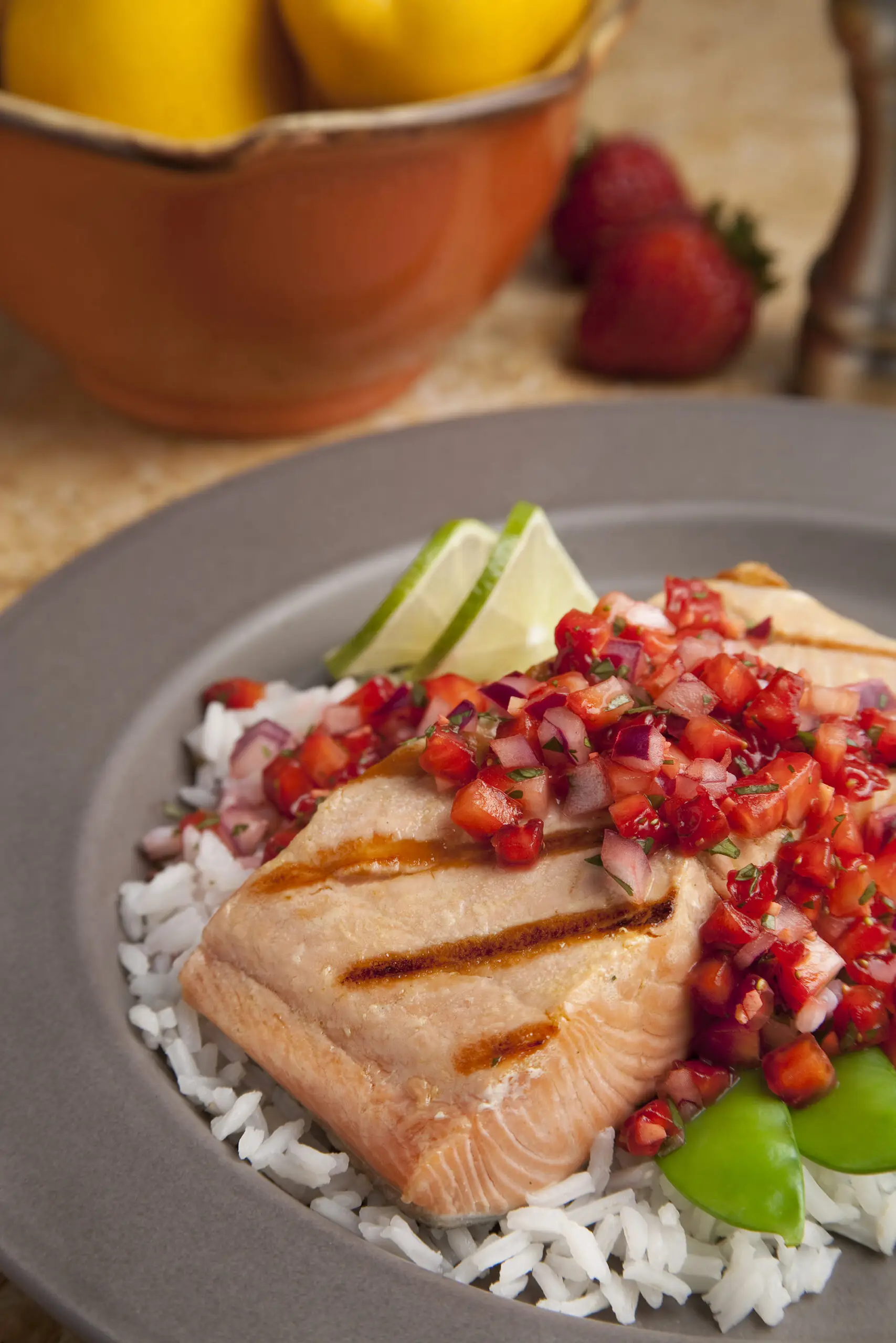 grilled salmon with strawberry salsa
