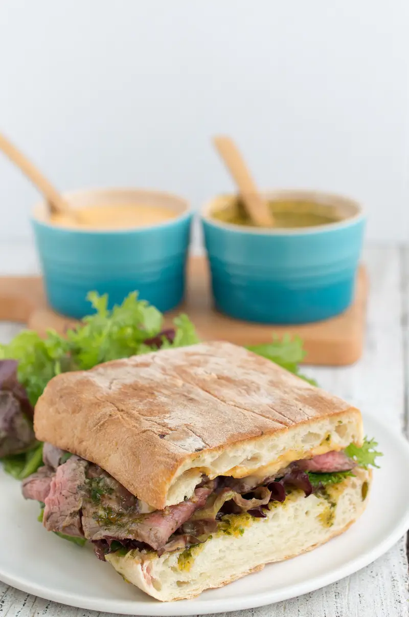 Steak Sandwiches with Chimichurri, Spicy Mayonnaise and Garden Greens | Edible Silicon Valley