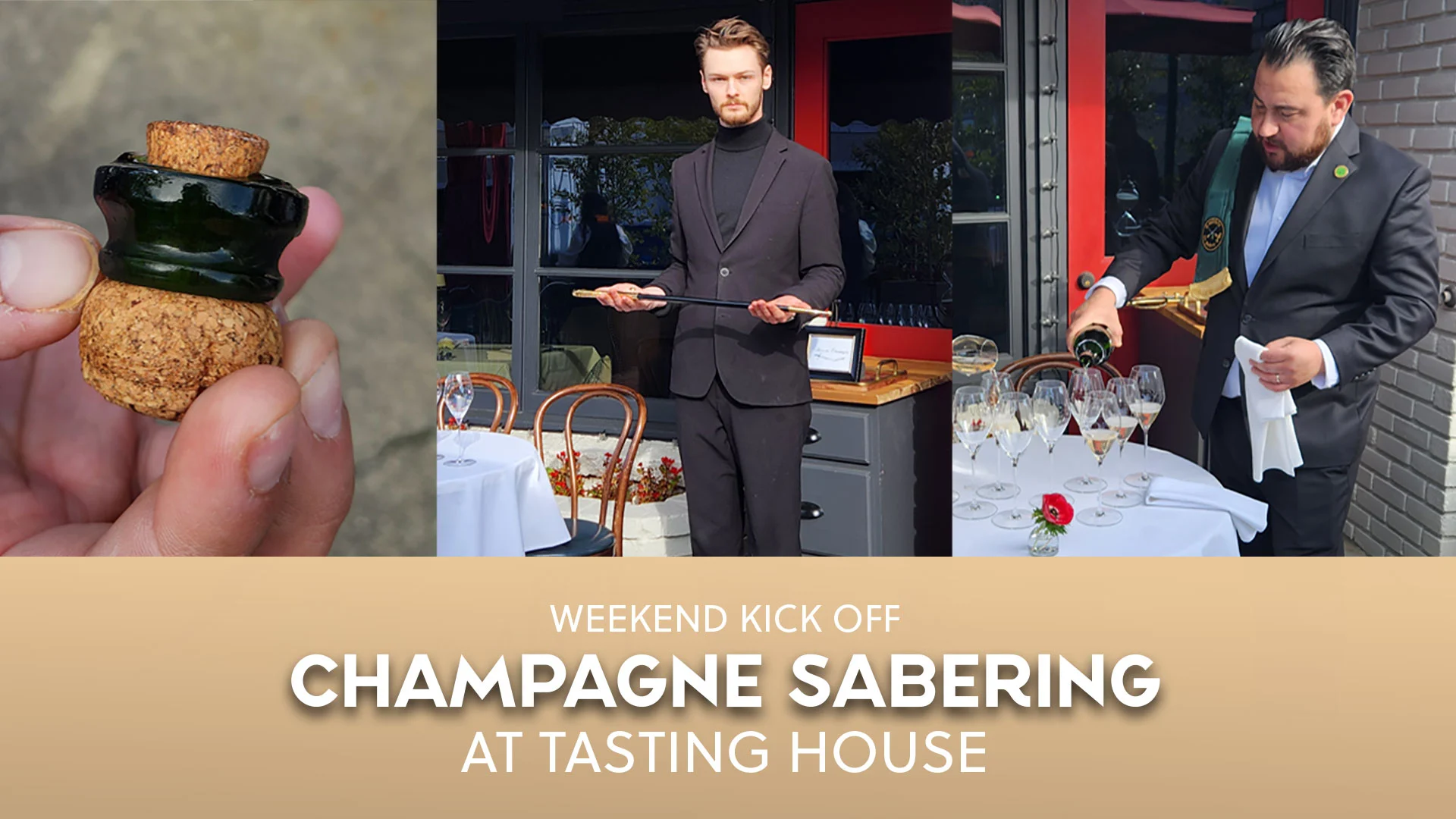 Kick off your weekend with a champagne sabering at Tasting House