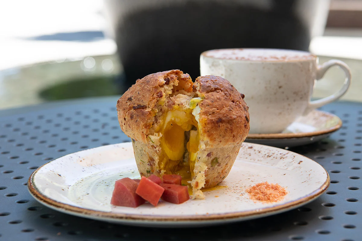 Craftsman and Wolves savory muffin with a soft-cooked egg baked inside, The Rebel Within